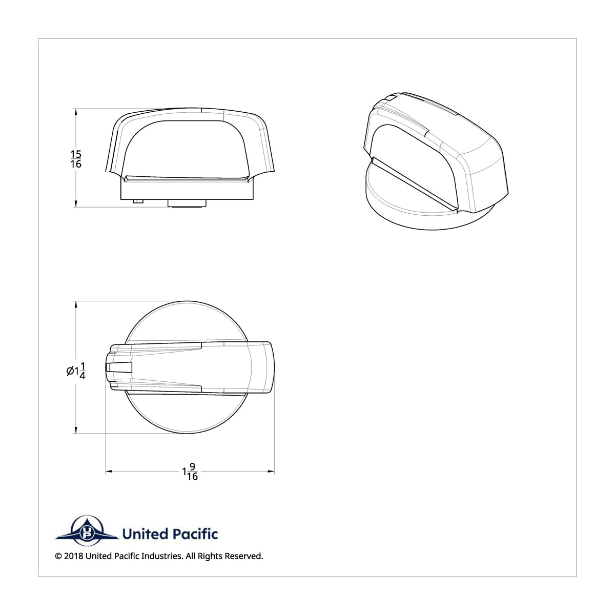 United Pacific, 06+ Peterbilt Heater Knob