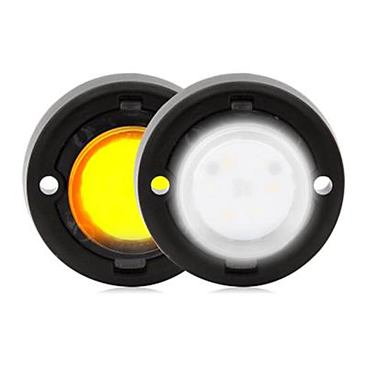 Maxxima, 1.7 Inch Round Mini Dual Color Warning Light (White & Amber)