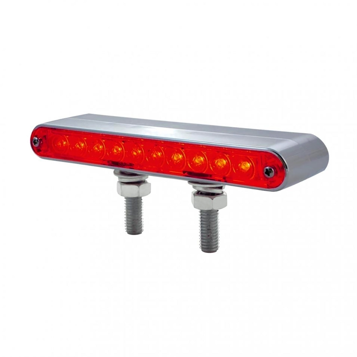 United Pacific, 10 LED 6 1/2" Double Face Light Bar - Amber & Red LED