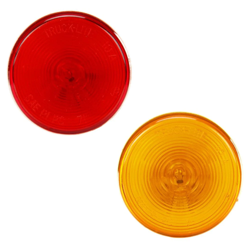 Truck-Lite, 10 Series, Incandescent, Red or Yellow Round, 1 Bulb, Marker Clearance Light, PC, PL-10, 12V