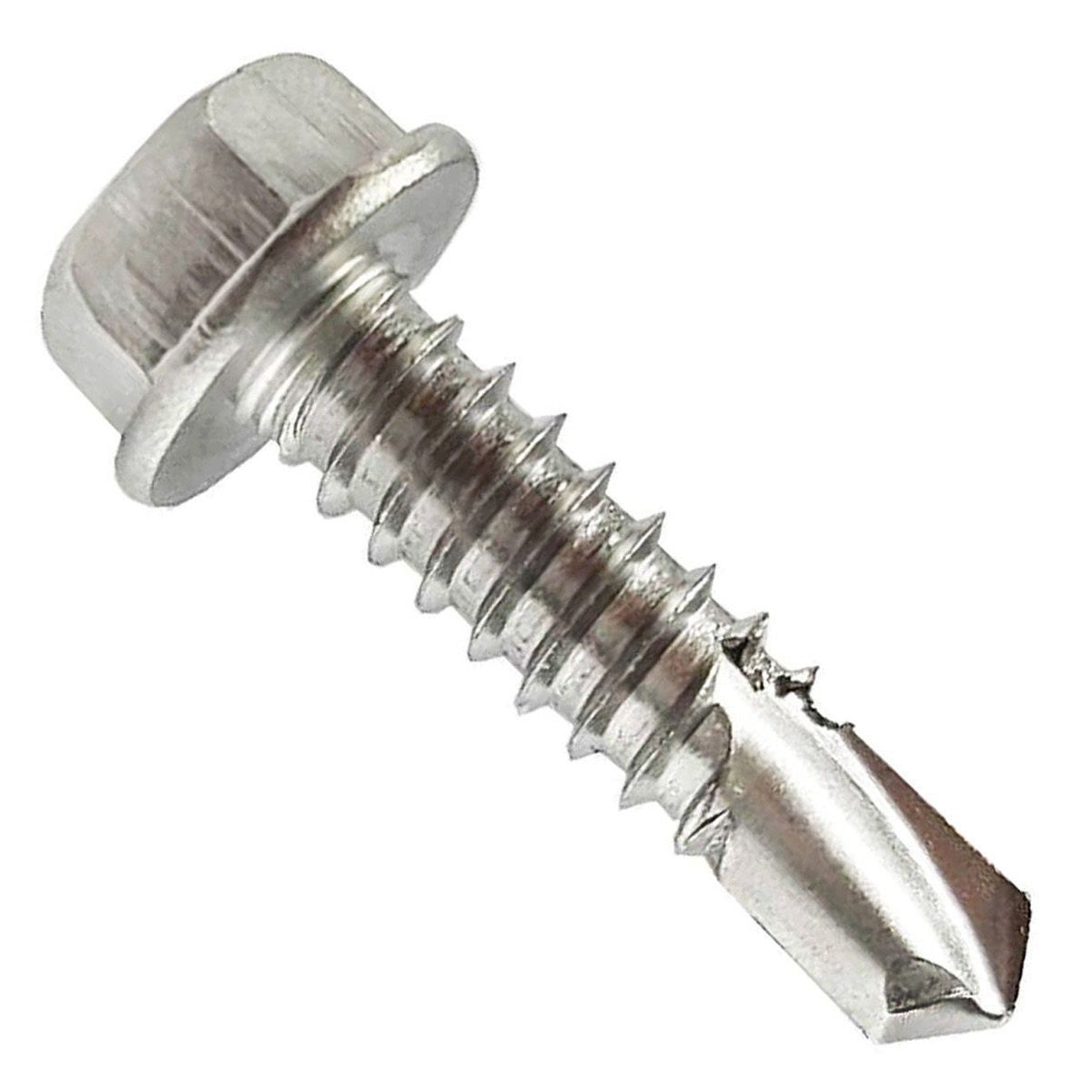 KL Jack & Co., #10 x 1-1/2" Stainless Steel Hex Washer Head Tek Screw 410