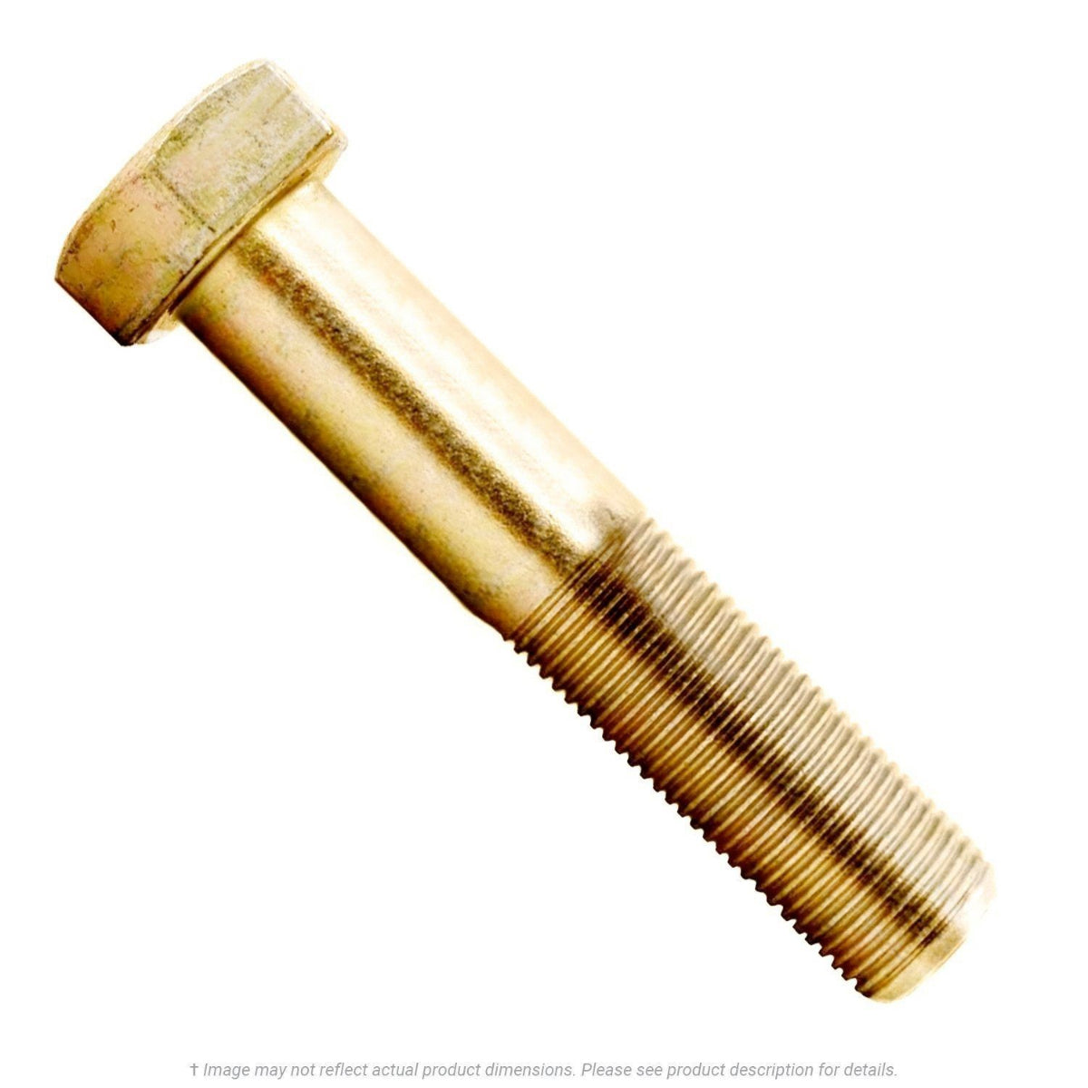 KL Jack & Co., 1/2"-13 x 2-1/2" Yellow Zinc Hex Head Cap Screw Grade 8