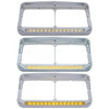 14 LED Rectangular Dual Headlight Bezel with Visor (various colors)