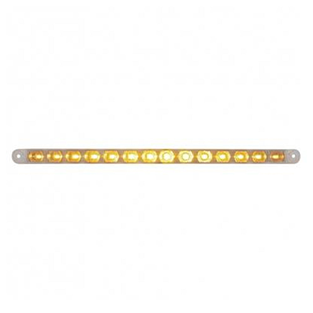 United Pacific, 14 LED 12" Turn Signal Light Bar - Amber LED/Clear Lens