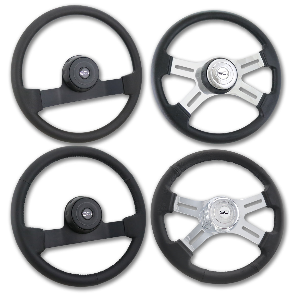 Steering Creations, 16" Leather or Polyurethane Rim Steering Wheel (Horizon, Classic or Eagle models)