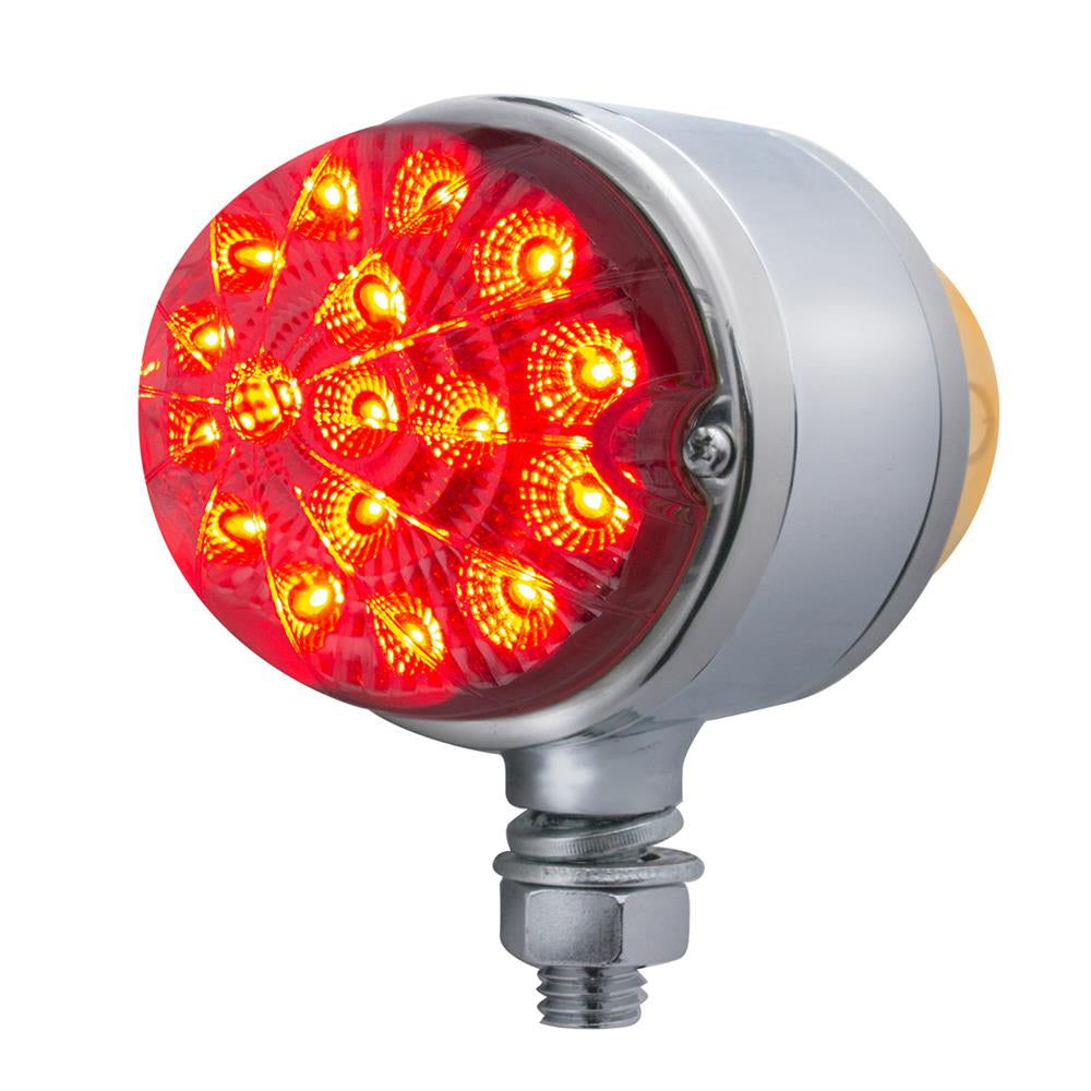 United Pacific, 17 LED Dual Function Reflector Double Face Light - Amber & Red LED/Clear Lens