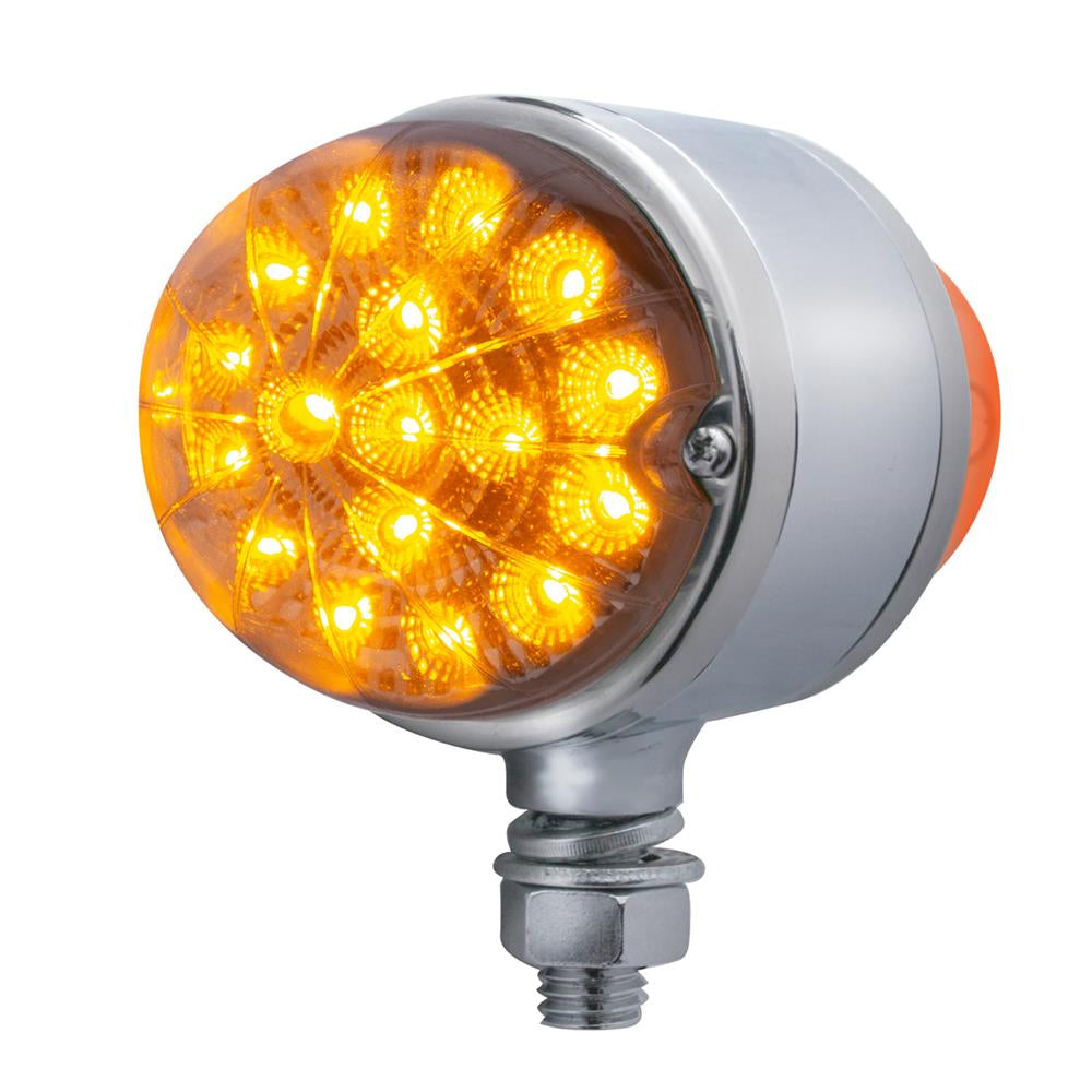 United Pacific, 17 LED Dual Function Reflector Double Face Light - Amber & Red LED/Clear Lens