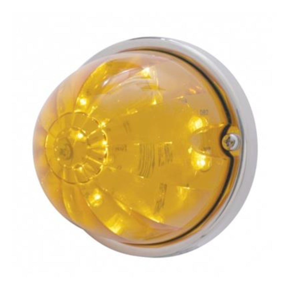 United Pacific, 17 LED Dual Function Watermelon Flush Mount Kit With Low Profile Bezel - Amber LED/Amber Lens