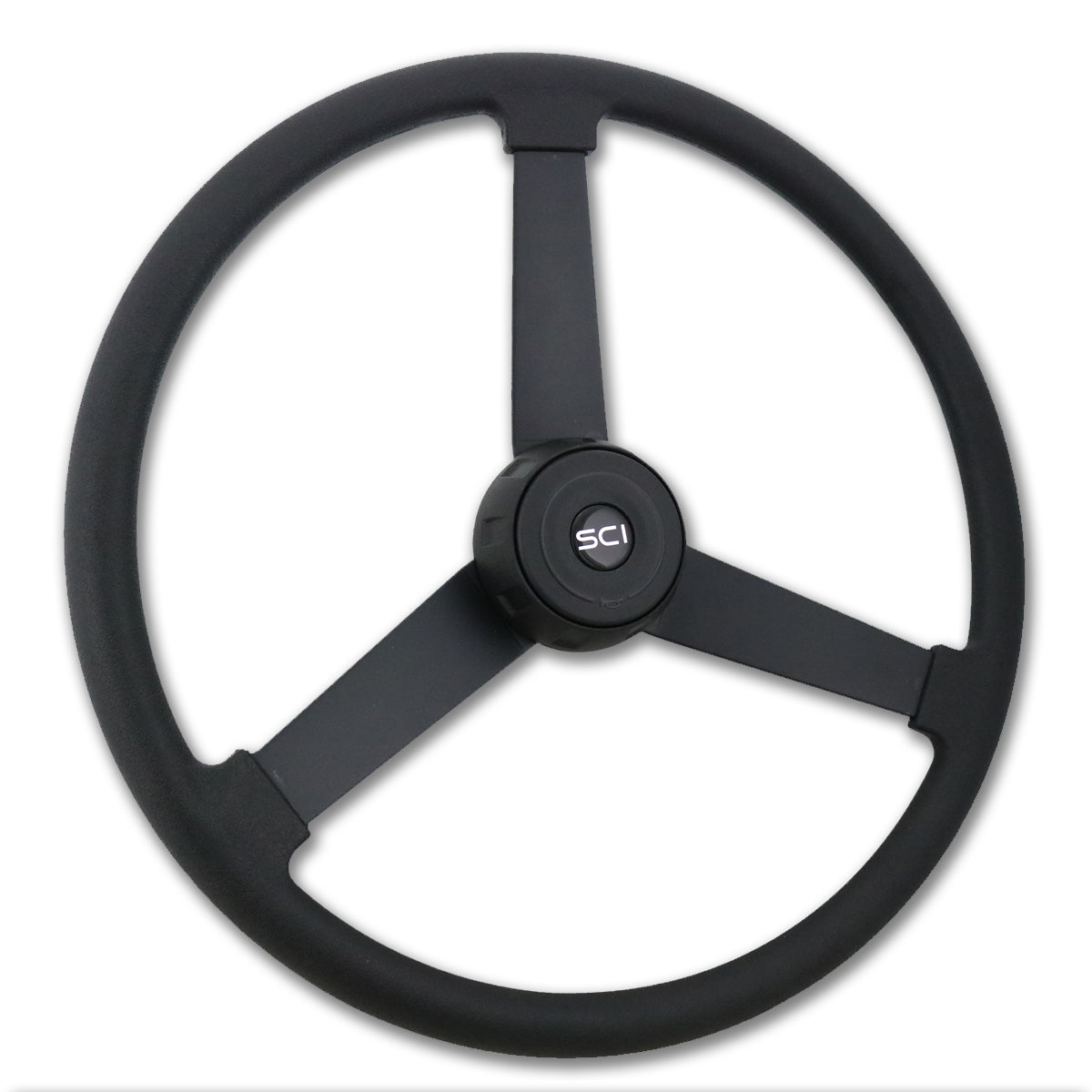 Steering Creations, 20" Black Rim Steering Wheel - Painted, Chrome or Black 3-Spoke (Beast, General, Old School, Hoss, Lawrence)