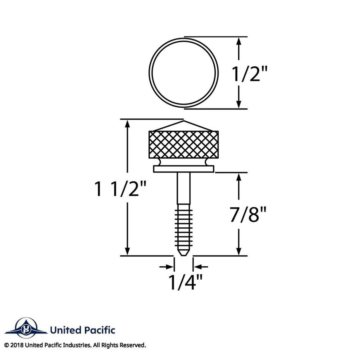 United Pacific, 2000 or earlier Peterbilt 1/4" - 20 Knurled Head,14 Piece, Clear Crystal Dash Screw Set