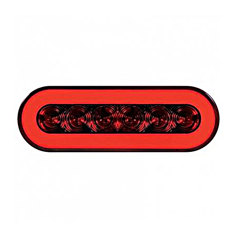 United Pacific, 22 LED 6" Oval GloLight Kit (Stop, Turn & Tail) - Red LED/Red Lens or Clear Lens