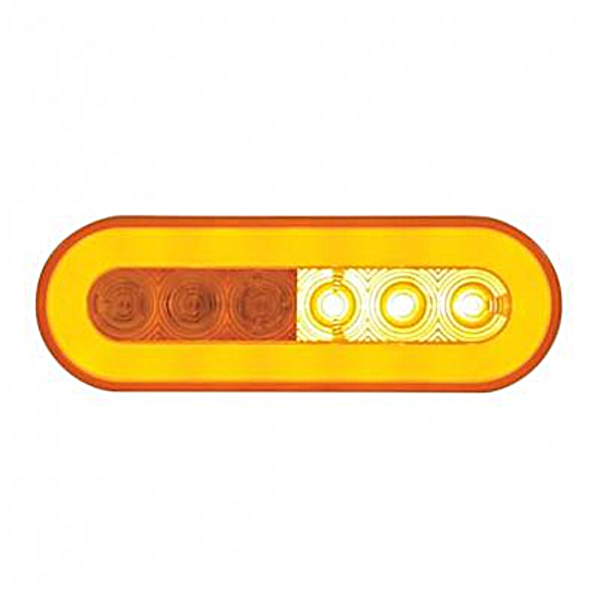 United Pacific, 22 LED 6" Oval GloLight (Turn Signal) - Amber LED/Amber Lens