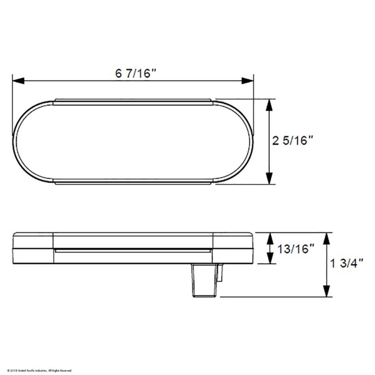 United Pacific, 22 LED 6" Oval GloLight (Turn Signal) - Amber LED/Clear Lens