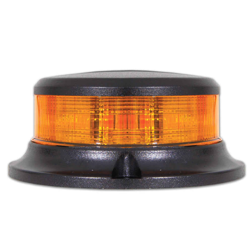 Sound Off Signal, 2400 Series Short Compact LED Beacon Light (Amber LEDs & Amber Dome)