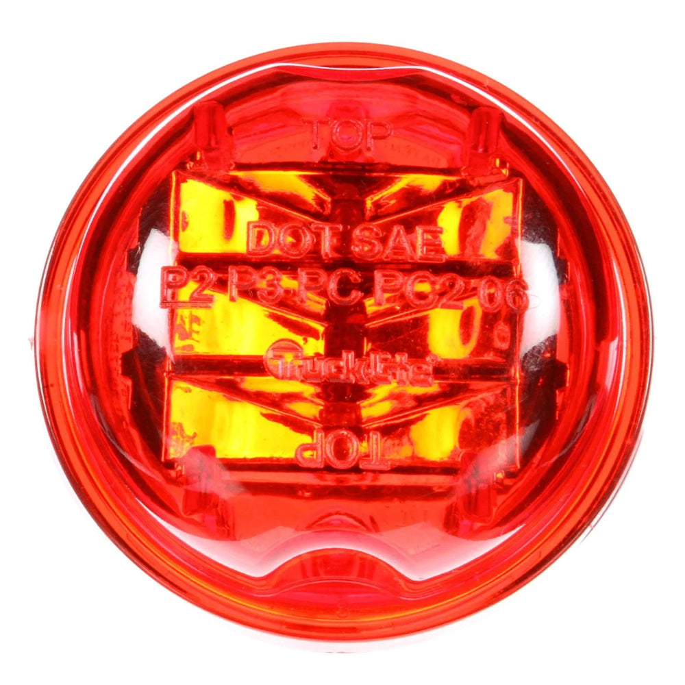 Truck-Lite, 30 Series, High Profile, LED, Red Round, 8 Diode, Marker Clearance Light, PC, Fit 'N Forget M/C, 12V