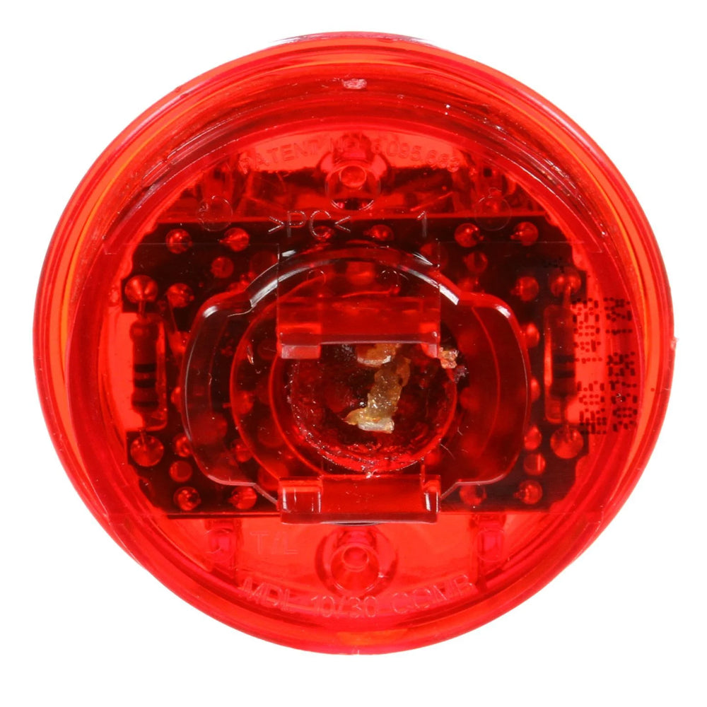 Truck-Lite, 30 Series, High Profile, LED, Red Round, 8 Diode, Marker Clearance Light, PC, Fit 'N Forget M/C, 12V