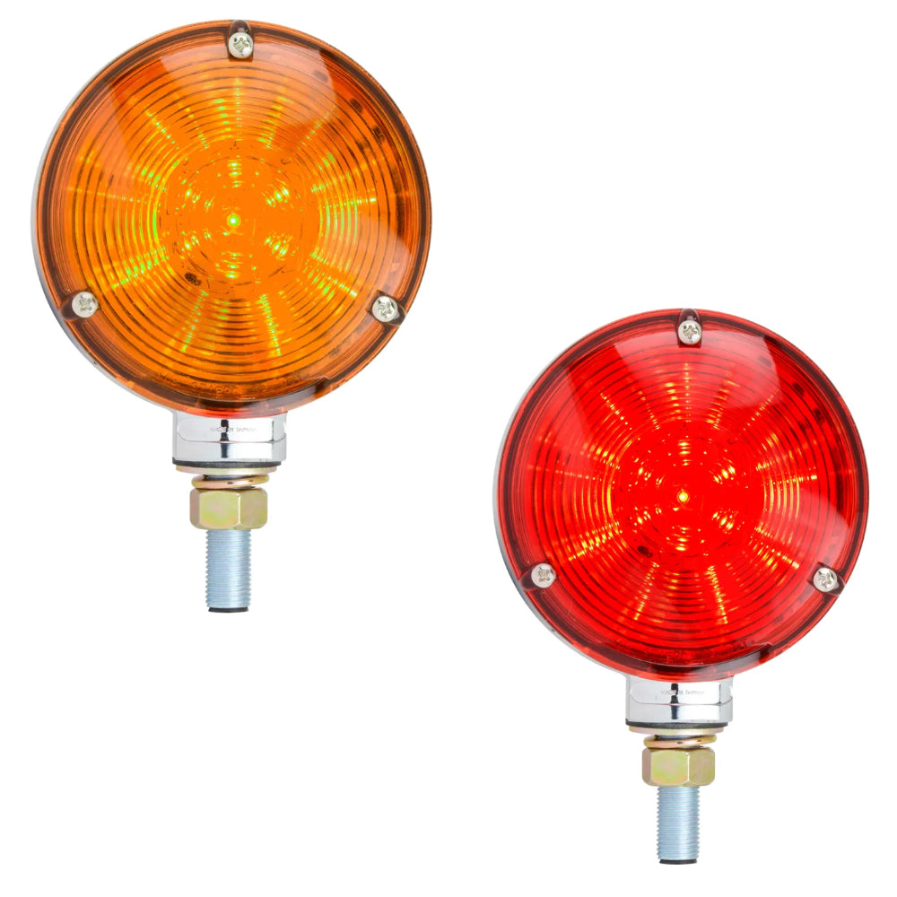 Grand General, 4" Double Face Star LED Pedestal Light (Amber/Amber or Amber/Red lens)