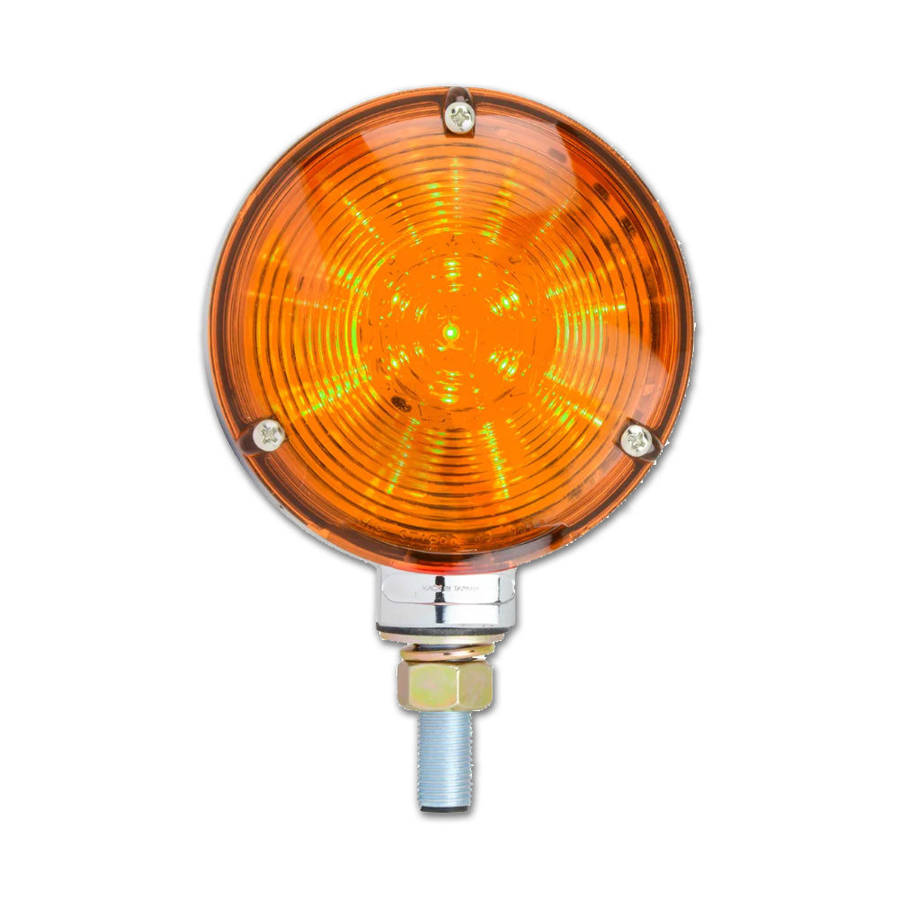 Grand General, 4" Double Face Star LED Pedestal Light (Amber/Red w Clear lens)