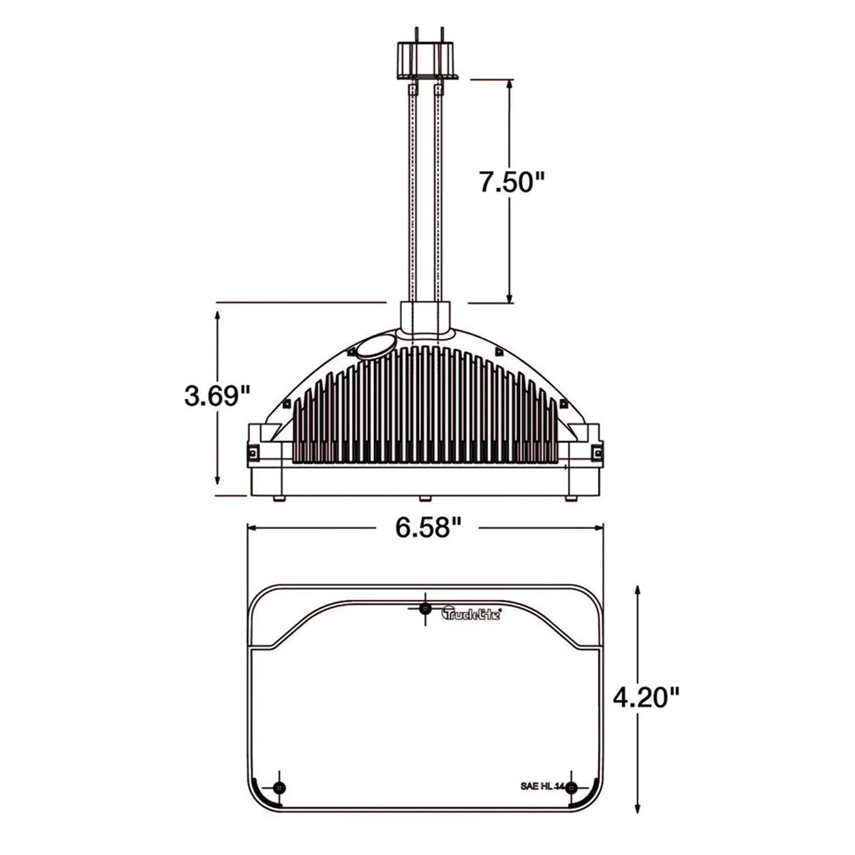 Truck-Lite, 4" x 6" Rectangle LED High Beam Headlight