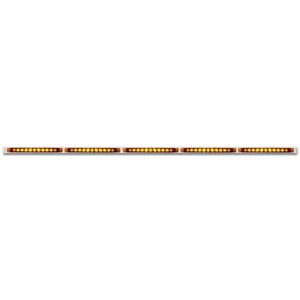 United Pacific, 94" Stainless Light Bracket With 5 X 11 LED 17" Light Bars - Amber or Clear Lens