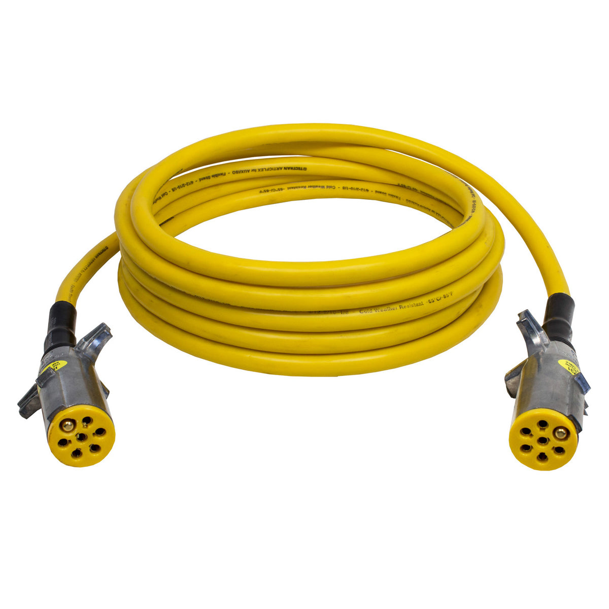 Tectran, ARTICFLEX™ 7-Way Auxiliary Straight 15ft. 1/8 Gauge Yellow ISO Cord