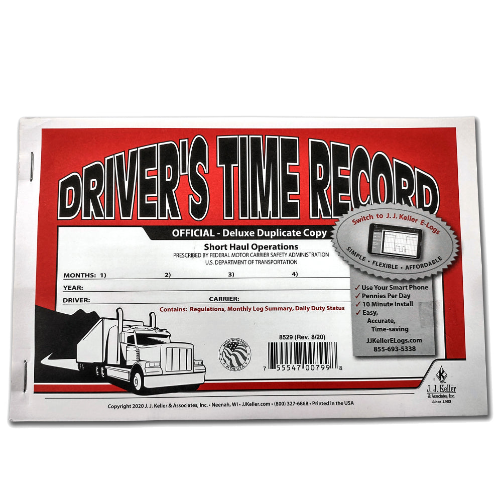 J.J. Keller & Associates, Inc., Driver’s Exemption Log -100 Air-Mile Radius - 2-Ply, with 3 carbons, No Daily Vehicle Inspection Report