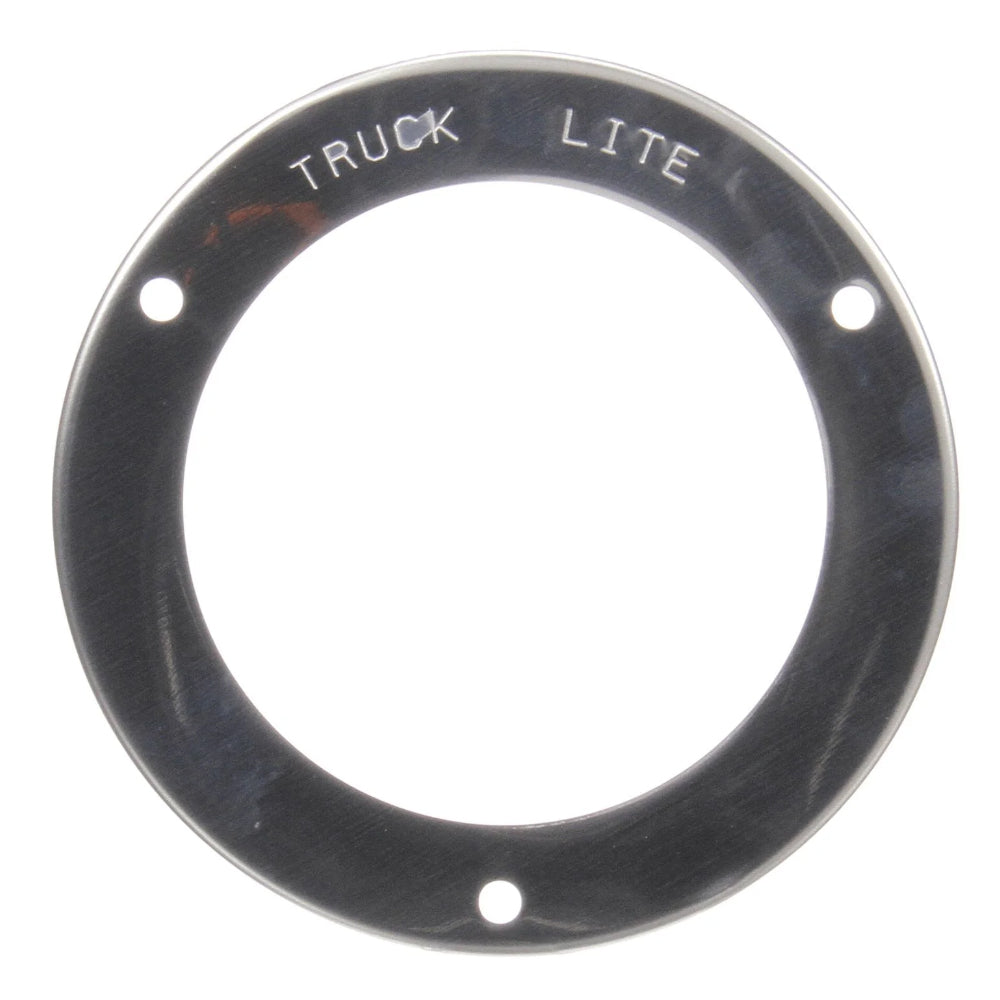 Truck-Lite, Flange Cover, 4 in Diameter Lights, Used In Round Shape Lights, Silver Stainless Steel, 3 Screw Bracket Mount