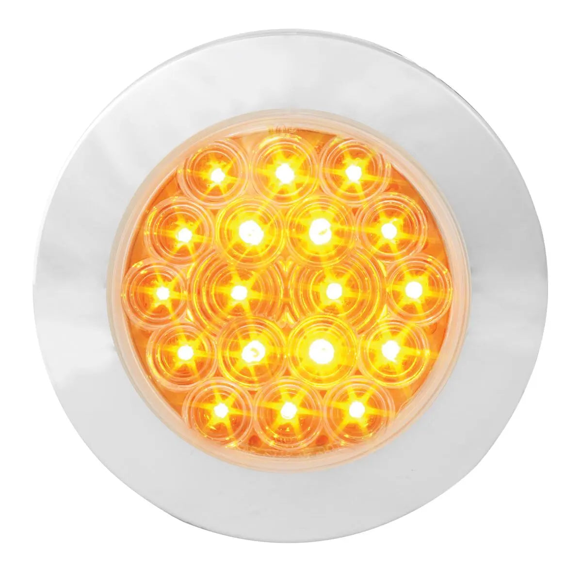 Grand General, Grand General - 4" Fleet Flat Surface Mount LED Light w Chrome Twist & Lock Bezel (Red or Amber)