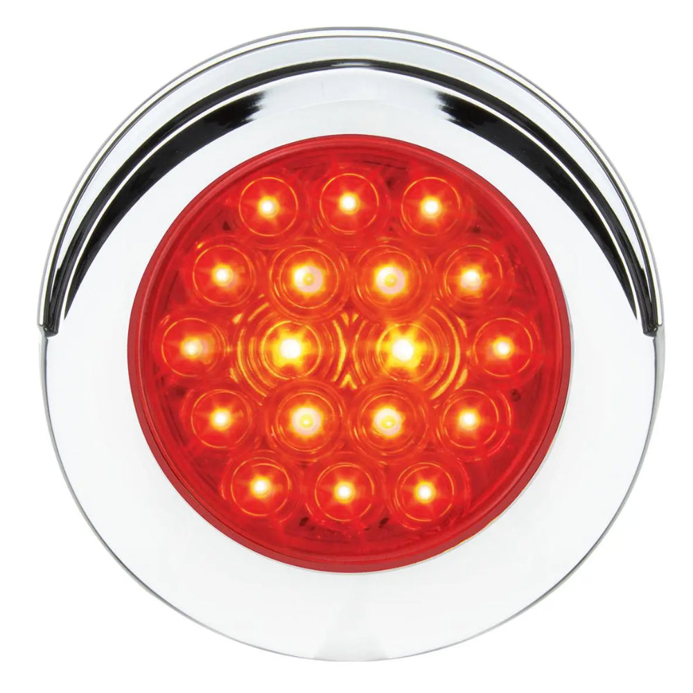 Grand General, Grand General - 4" Fleet Flat Surface Mount LED Light w Chrome Twist & Lock Bezel (Red or Amber)