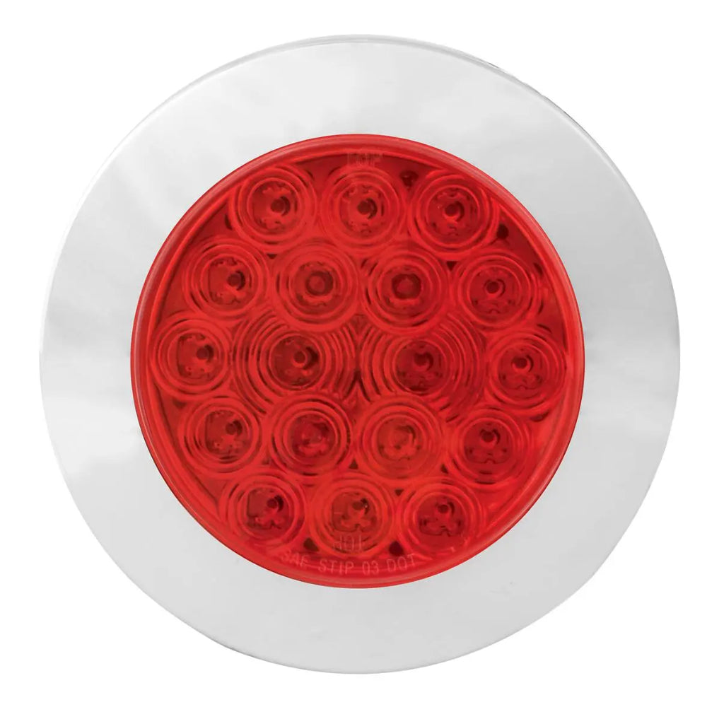 Grand General, Grand General 4" Fleet Flat Surface Mount LED Light w Chrome Twist/Lock Bezel (Red or White)