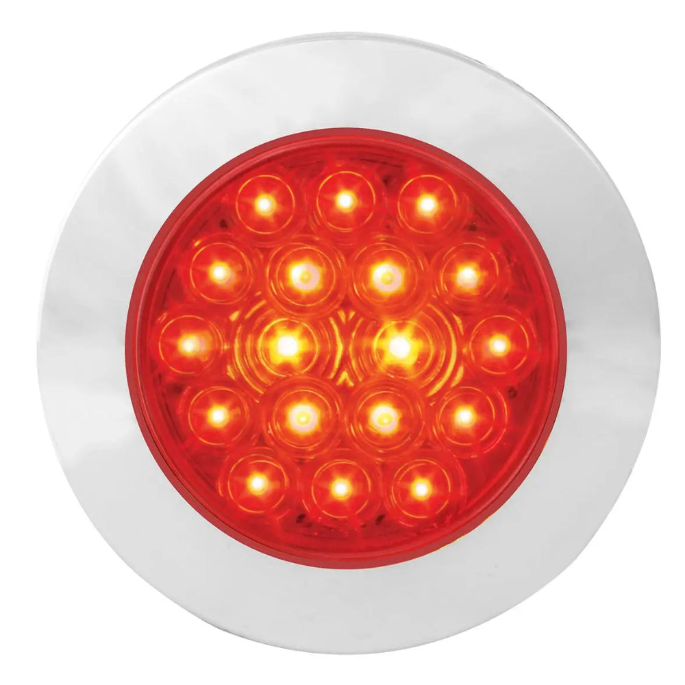 Grand General, Grand General 4" Fleet Flat Surface Mount LED Light w Chrome Twist/Lock Bezel (Red or White)