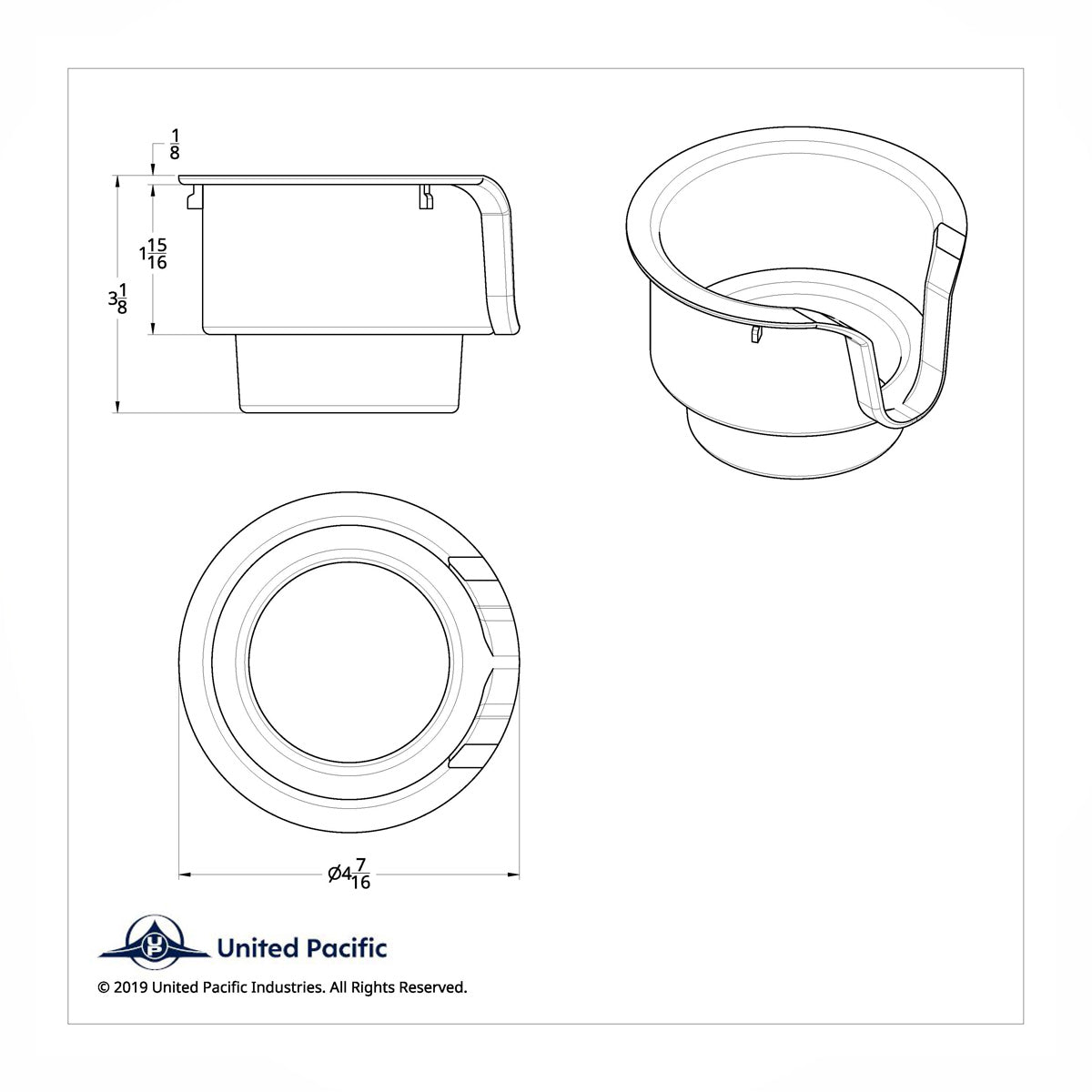 United Pacific, Kenworth / Peterbilt Cup Holder Insert