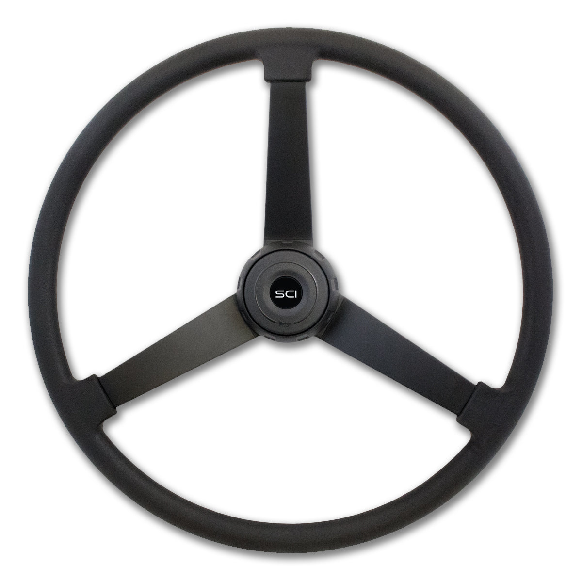 Steering Creations, "Mammoth" - 22" Polyurethane Rim Steering Wheel - Painted Black 3-Spokes