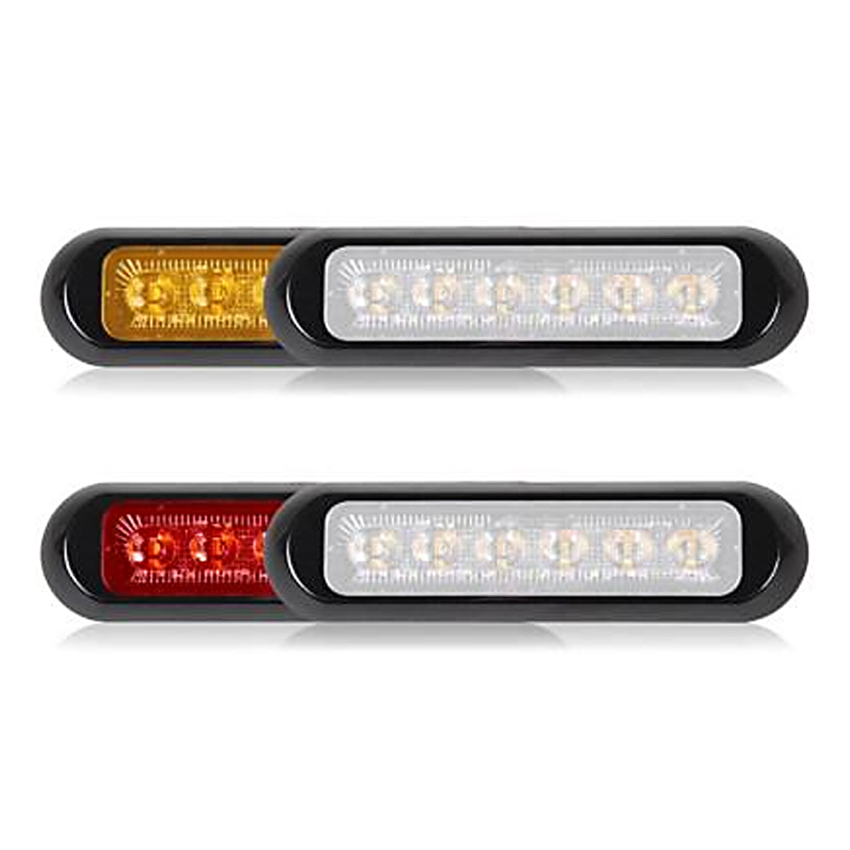 Maxxima, Maxxima 5.8 Inch Low Profile 12 LED Dual Color Surface Mount Warning Light