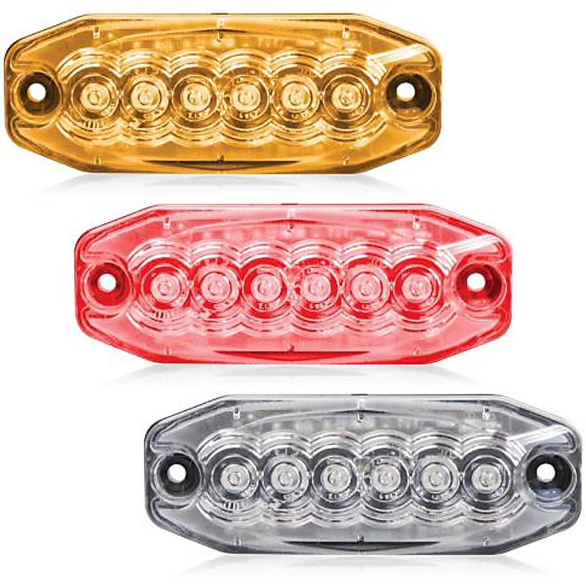 Maxxima, Maxxima 6 LED Ultra-thin Class 2 Emergency Warning Light w Clear Lens