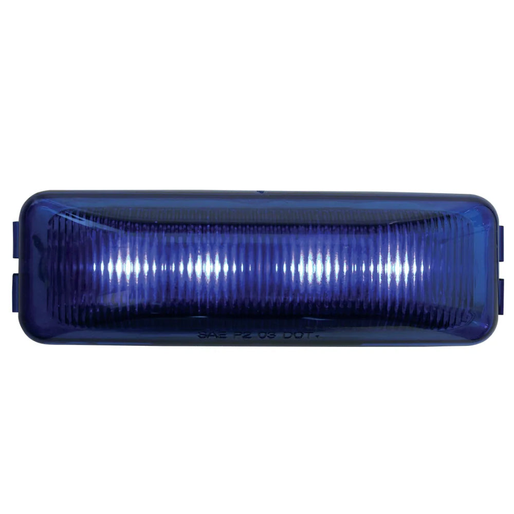 Grand General, Medium Rectangular 4 Diode 12V LED Marker Light - Blue