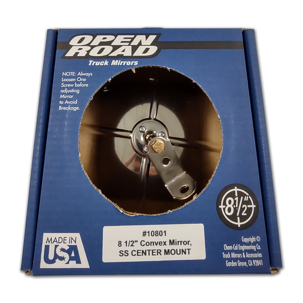 Open Road, Open Road 8.5" Stainless Steel Convex Mirror - Center Mount