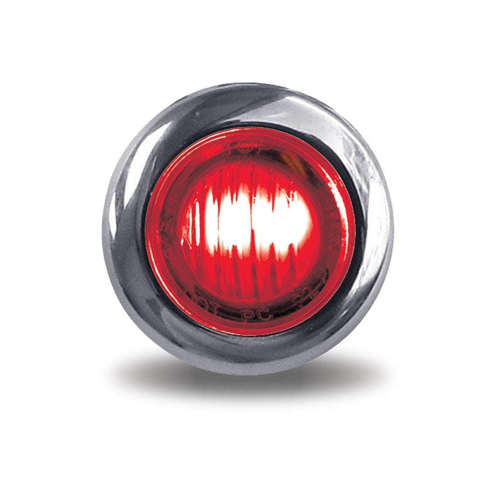 Trux, Trux .75" Red Stop, Turn & Tail to White Back Up Round LED Light - 2 Diodes