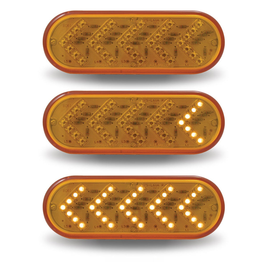 Trux, Trux Amber Turn & Marker Sequential Arrow Oval LED Light - 35 Diodes