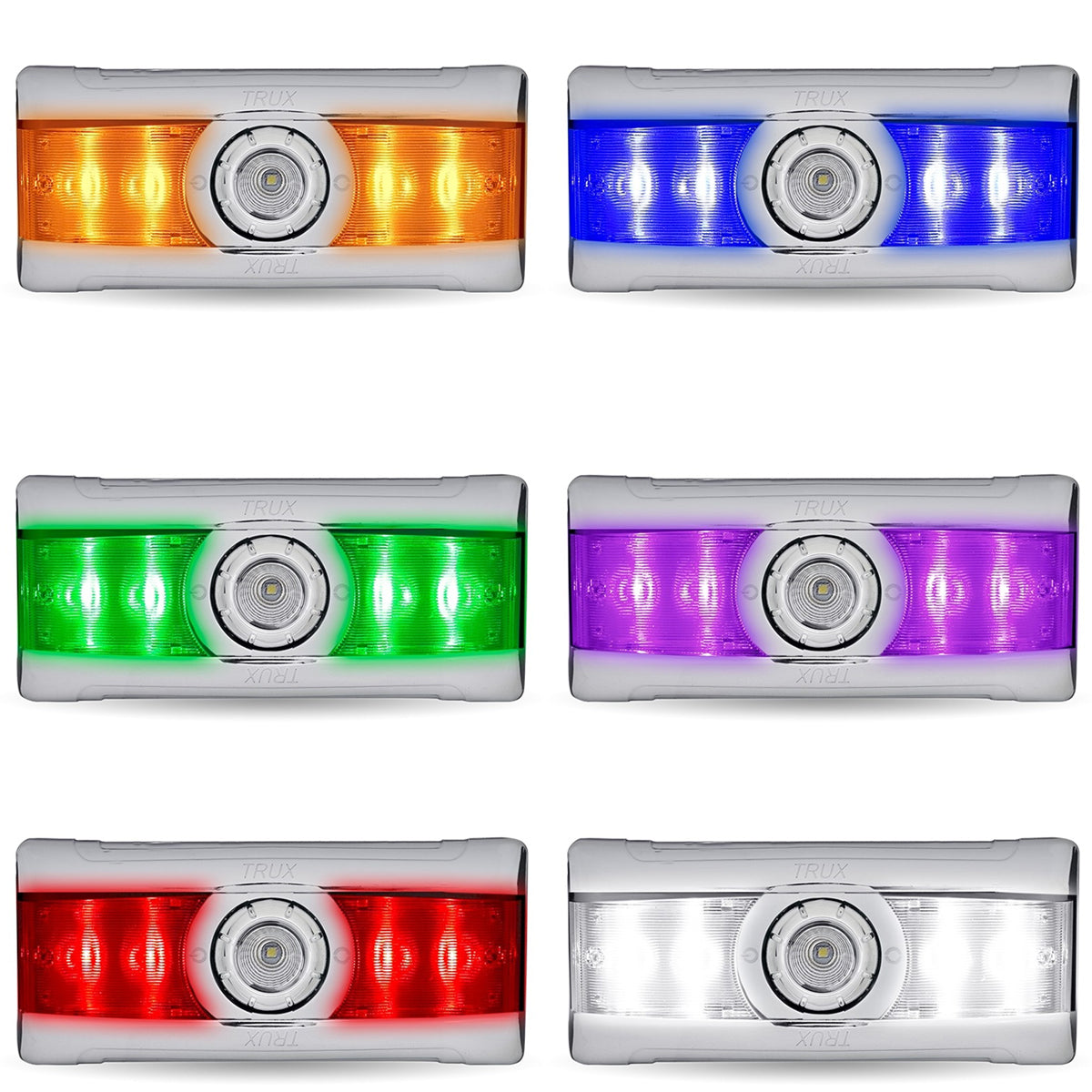 Trux, Trux - Chrome Peterbilt LED Interior Projector Dome & Map Light (6-color Aux)