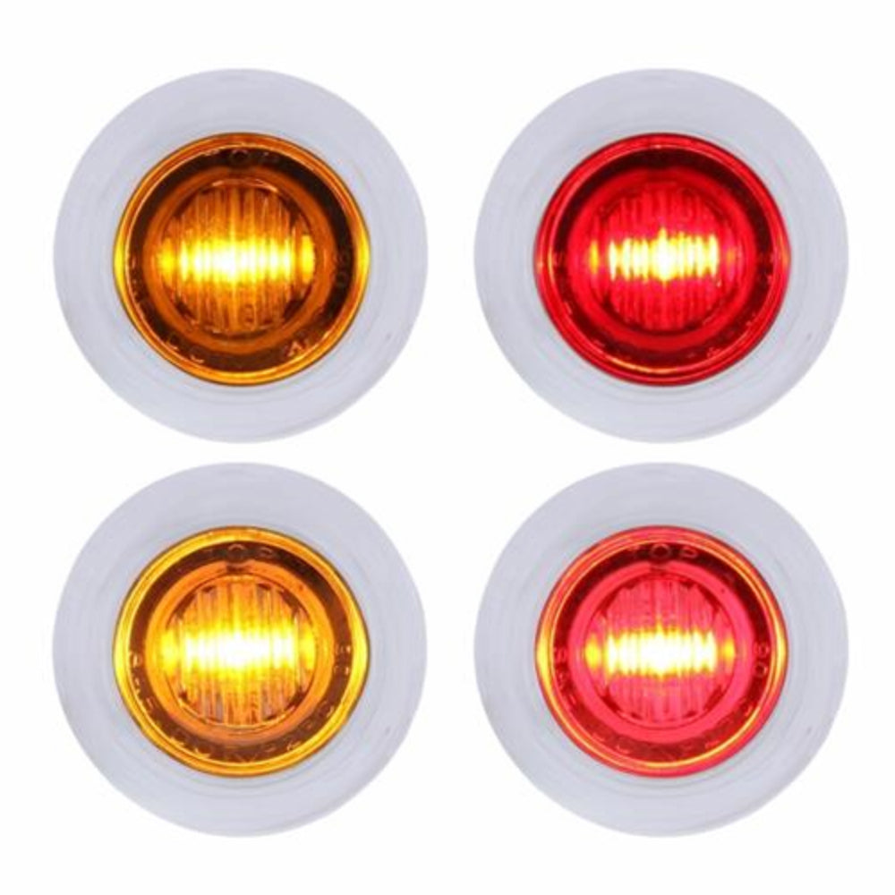 United Pacific, United Pacific .75 inch - 3 LED Dual Function Mini Clearance/Marker Light With Bezel - Amber or Red