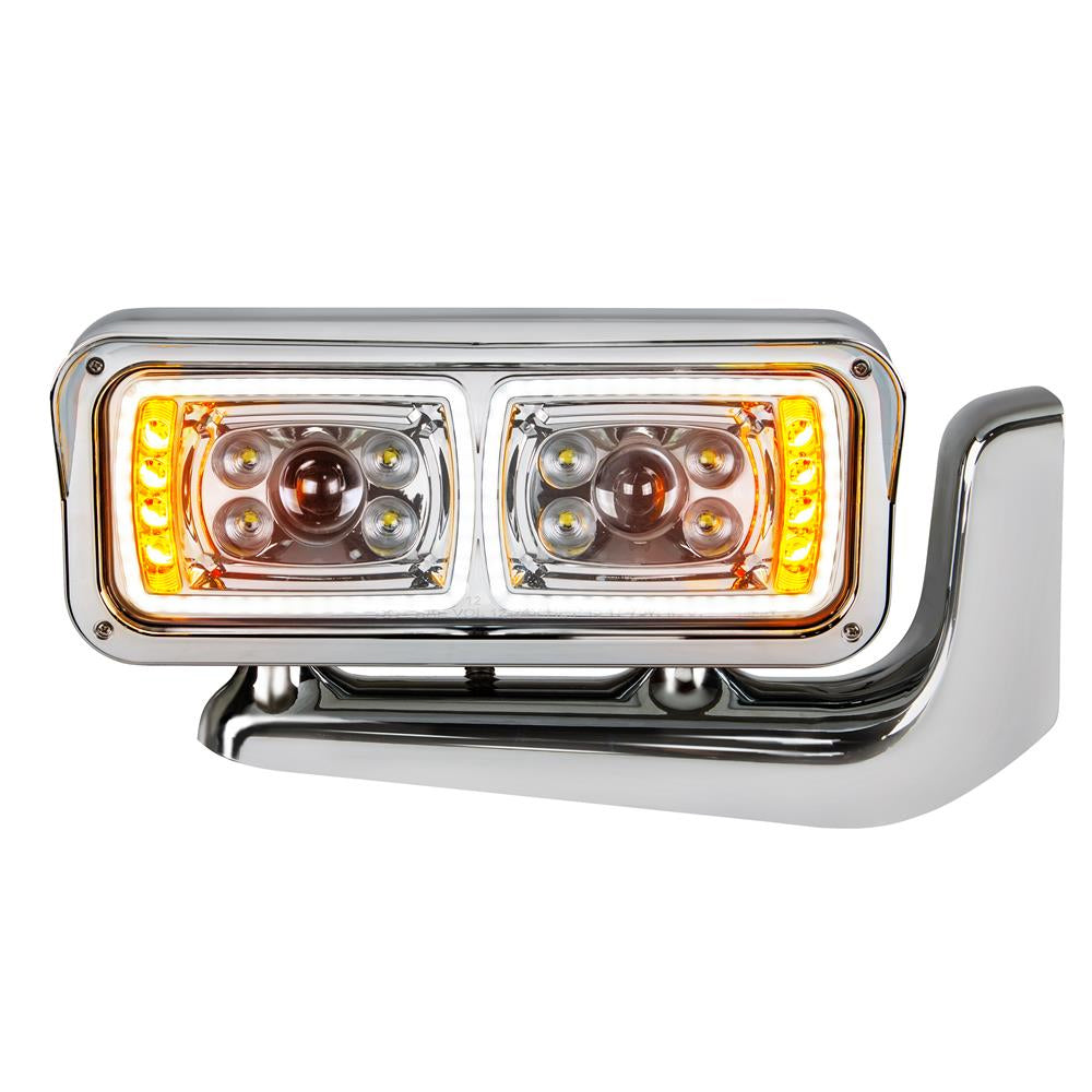 United Pacific, United Pacific 10 LED "Chrome" Headlight w Mount Arm - Passenger or Driver