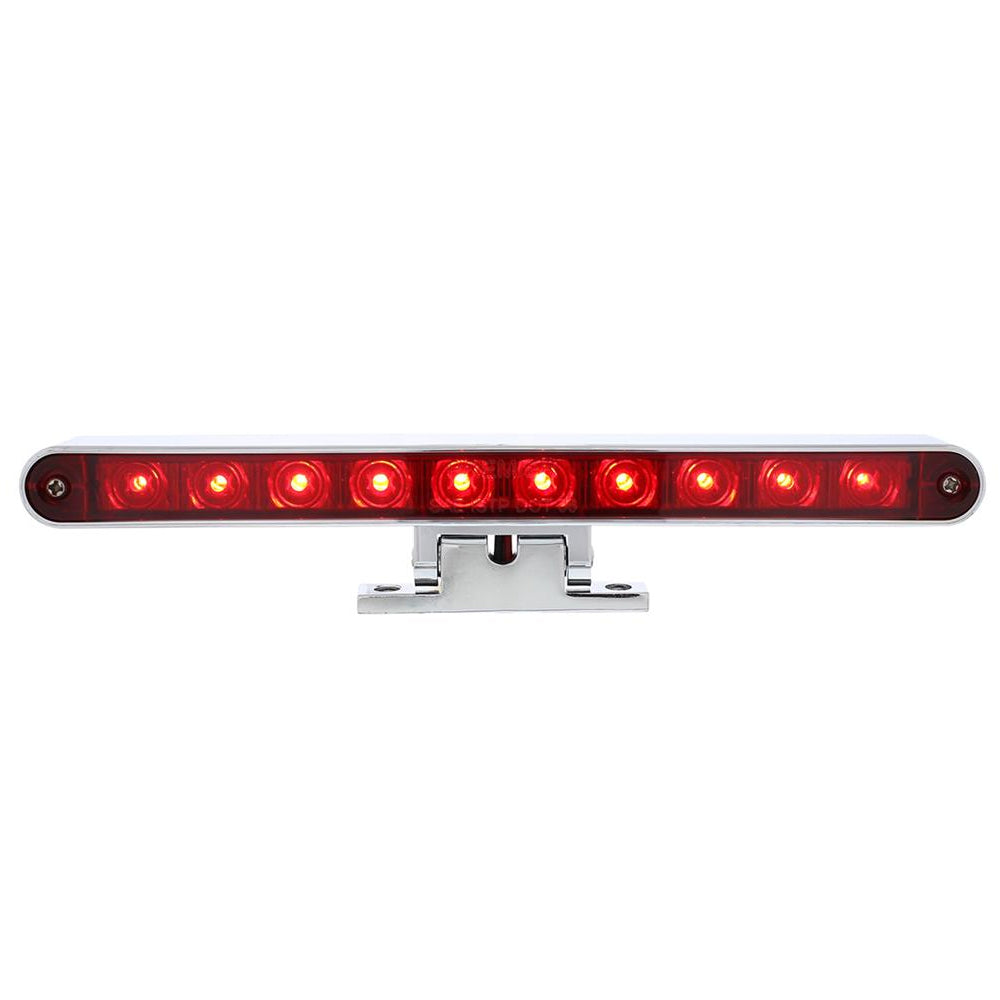 United Pacific, United Pacific 10 LED Dual Function 3rd Brake Light With Chrome Swivel Pedestal Base - Red LED/Red Lens