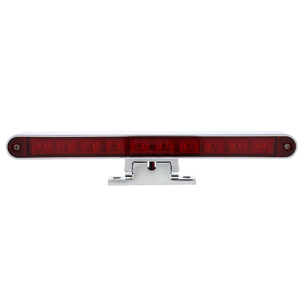 United Pacific, United Pacific 10 LED Dual Function 3rd Brake Light With Chrome Swivel Pedestal Base - Red LED/Red Lens