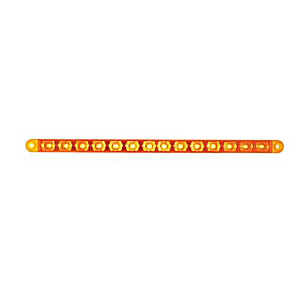 United Pacific, United Pacific - 14 LED 12" Turn Signal Light Bar - Amber LED/Amber Lens