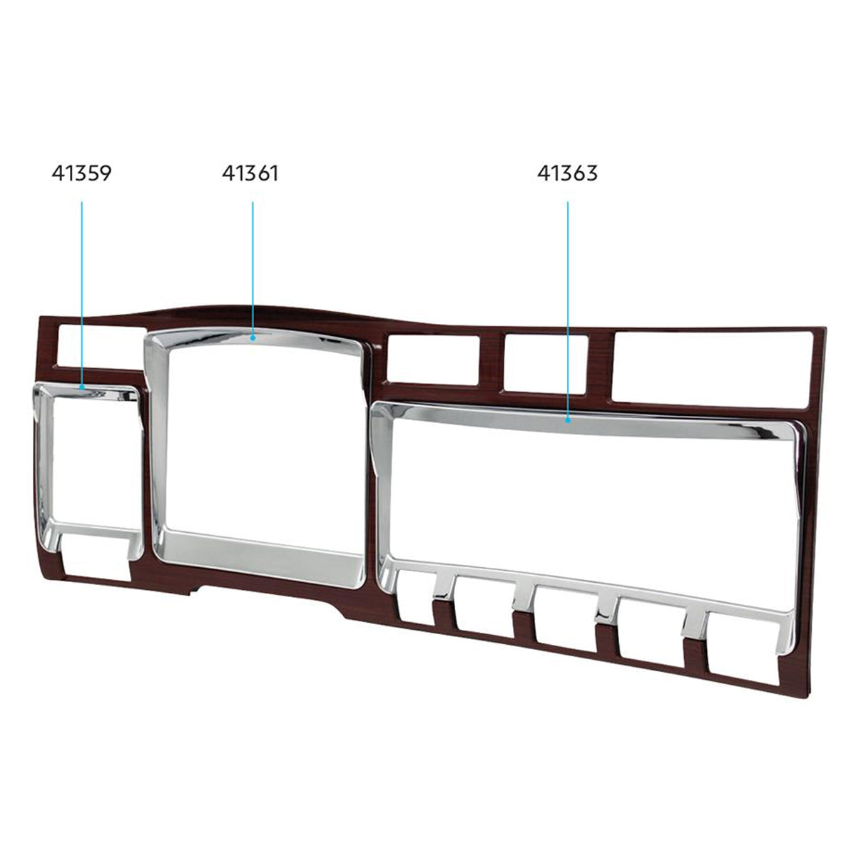 United Pacific, United Pacific Dash Panel Bezels w Visor - 2006+ Kenworth