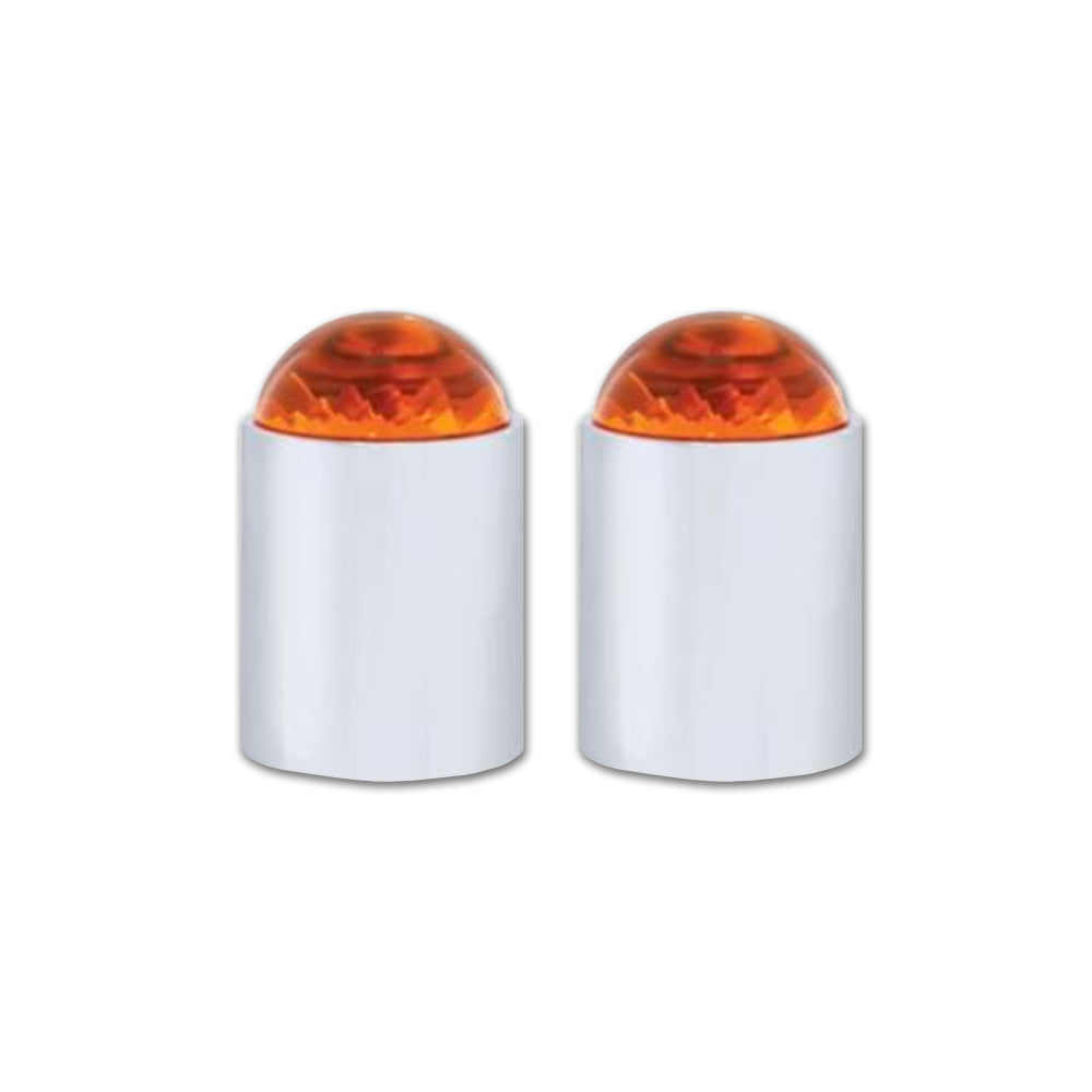 United Pacific, United Pacific Dome Lens Bumper Guide Top w/ Chrome Base - Amber or Blue (2 Pack)