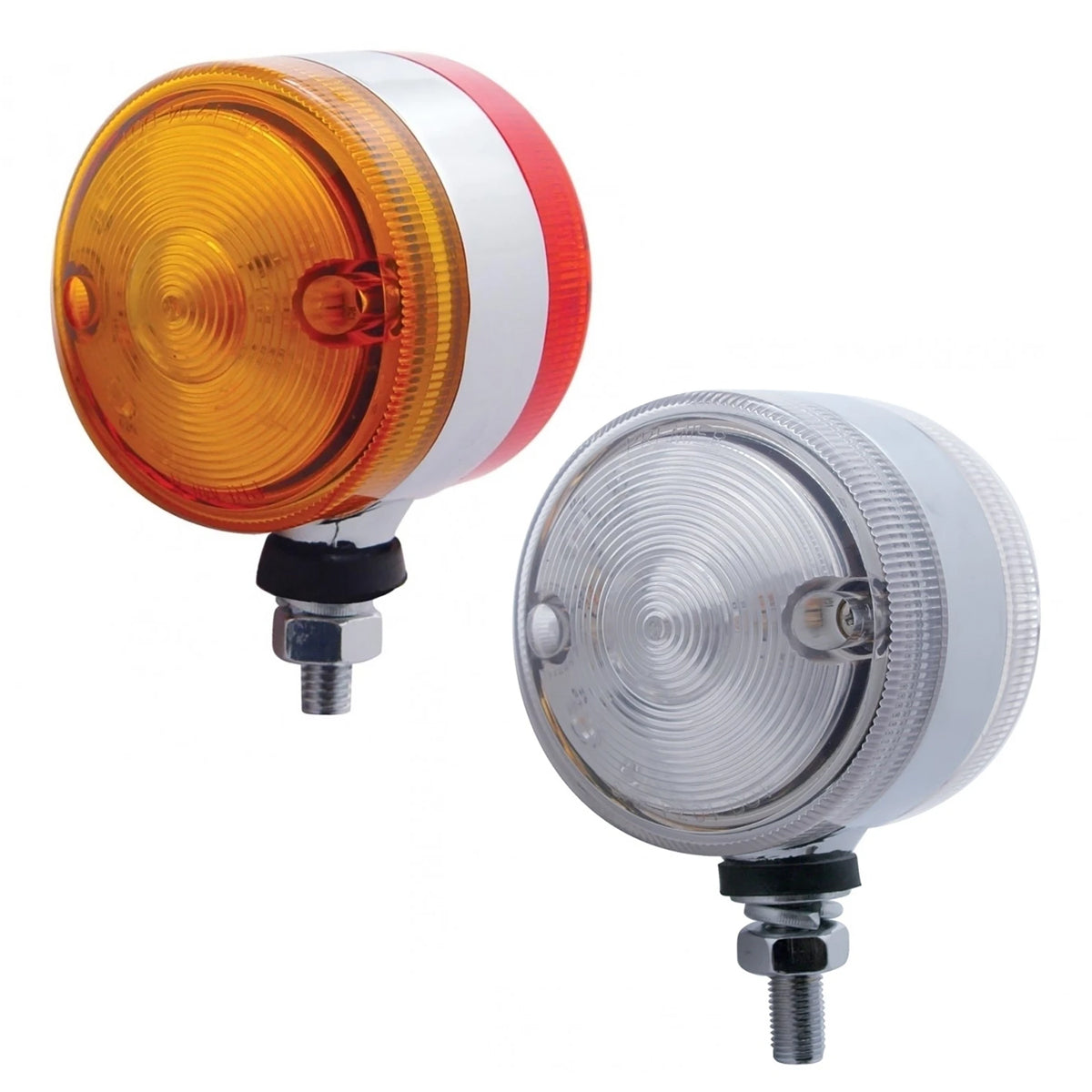 United Pacific, United Pacific Red/Amber 3" Round Double Face Dual Function Light