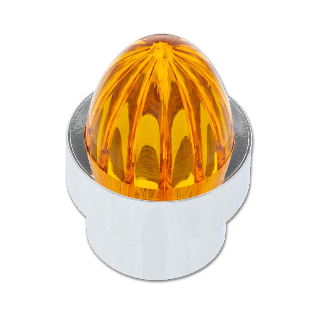 United Pacific, United Pacific Watermelon Lens Bumper Guide Top W/ Chrome Base - Amber (2 Pack)