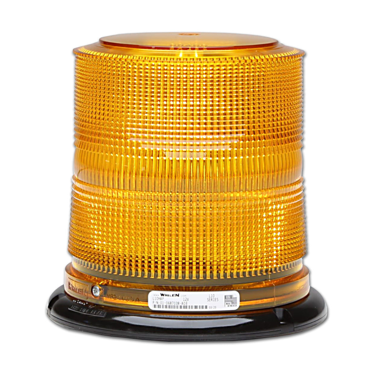 Whelen, Whelen - L10 Series DUO™ Color "High or Low Dome" Beacon Lights - Permanent Mount (Amber/White)